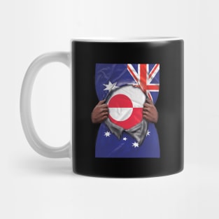 Greenland Flag Australian Flag Ripped - Gift for Greenlandic From Greenland Mug